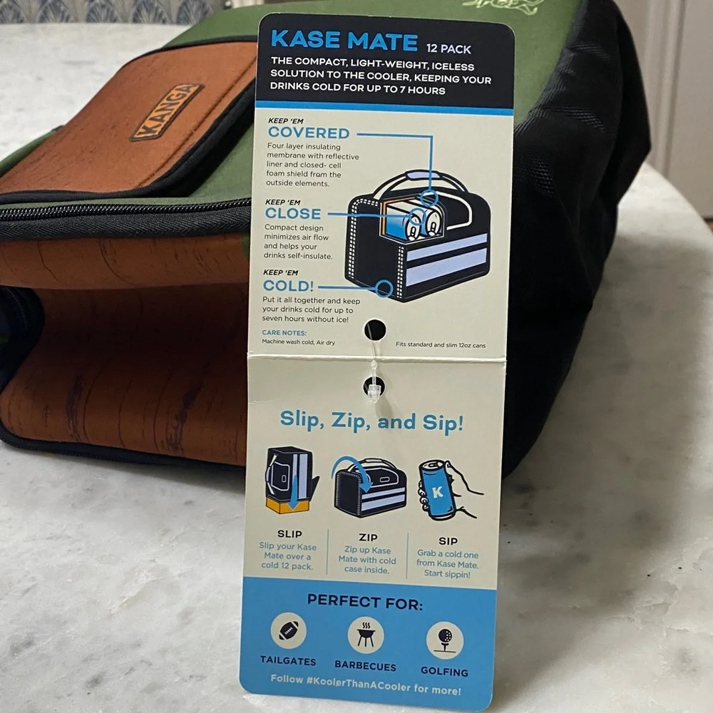 NWT Kanga The Case Mate Green 12 cans cooler
